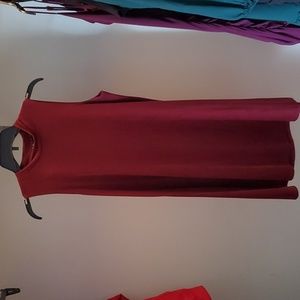 Tiana B. Maroon velour shift dress